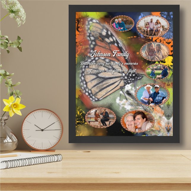 Family Butterfly Photo Collage Art Print Poster (Von Creator hochgeladen)
