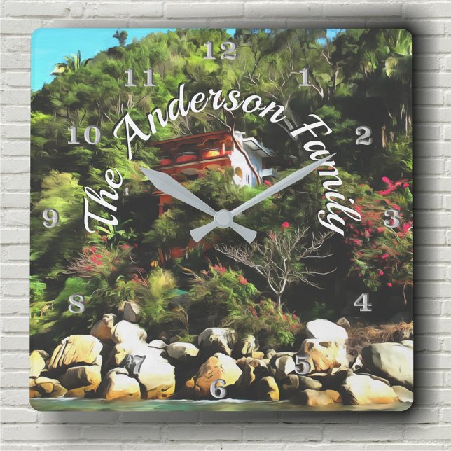Family Casa Bahia Bonita 0759 Quadratische Wanduhr (Von Creator hochgeladen)