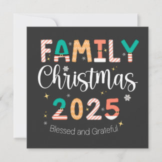 Family Christmas 2025 Blessed and Grateful  Save The Date