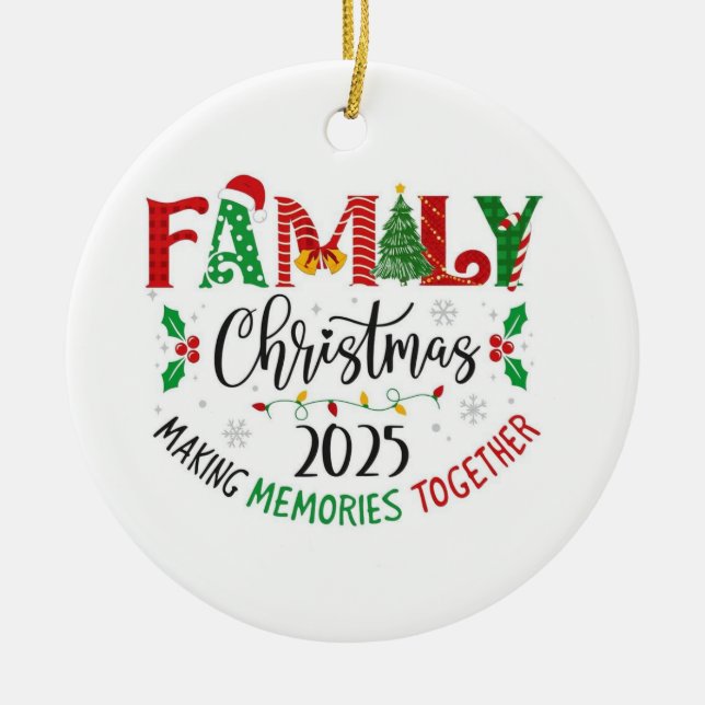 Family Christmas design  Keramik Ornament (Vorne)