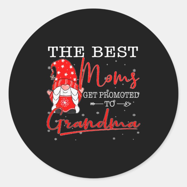 Family Christmas Gnome The Moms Get Promoted To Gr Runder Aufkleber (Vorderseite)