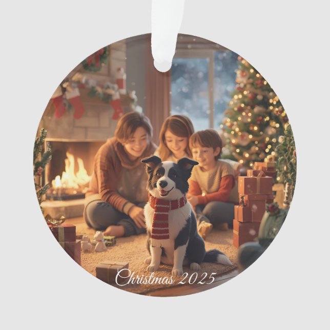 Family Christmas Ornament with Border Collie – Coz (devant)