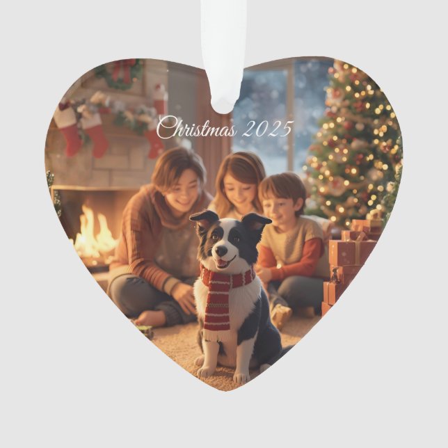 Family Christmas Ornament with Border Collie – Coz (devant)