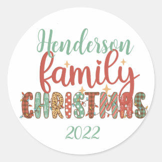 Family Christmas Runder Aufkleber