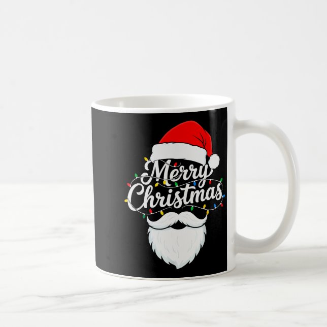 Family Christmas Santa Beard Xmas Matching Pajamas Kaffeetasse (Rechts)