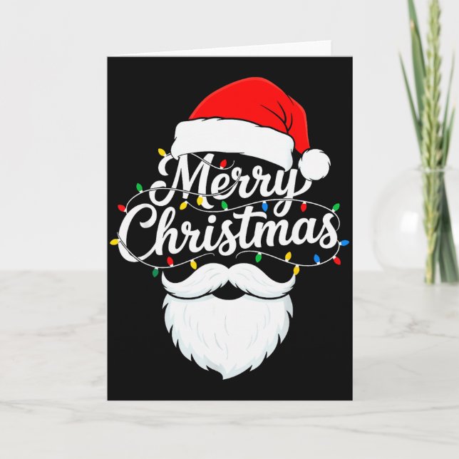 Family Christmas Santa Beard Xmas Matching Pajamas Karte (Vorderseite)