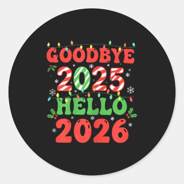 Family Christmas Shirts Matching 2025, Funny Nye H Runder Aufkleber (Vorderseite)