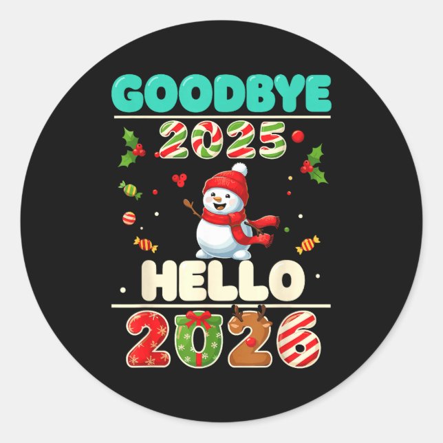 Family Christmas Shirts Matching 2025, Funny Nye H Runder Aufkleber (Vorderseite)