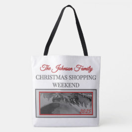 Family Christmas Shopping Weekend Crimson Ornament Tasche