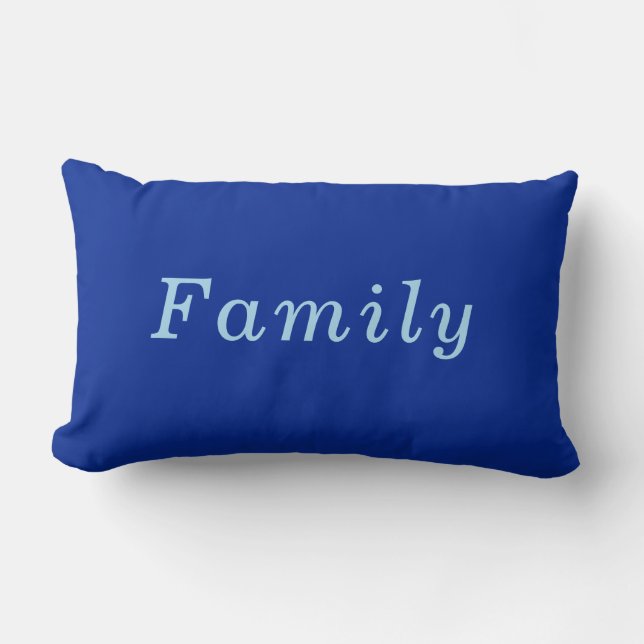 "Family" Cobalt & Blue gemütlich Lendenkissen (Vorderseite)