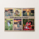Family collage 6 photos and family name<br><div class="desc">Family name,  custom photo collage jigsaw puzzle
You can personalize it and add your most beautiful photos,  family name and text. Great fun !</div>