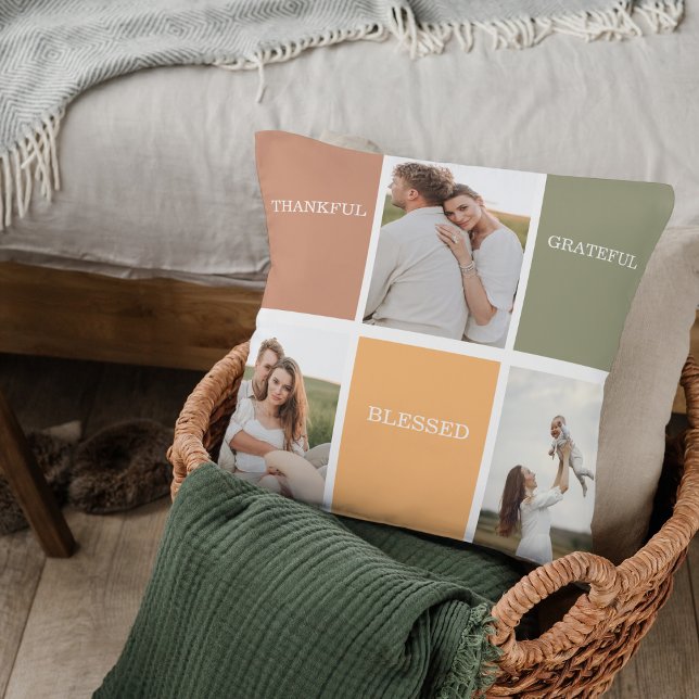Family Collage Foto | Dankbar gesegnet dankbar Kissen (Von Creator hochgeladen)