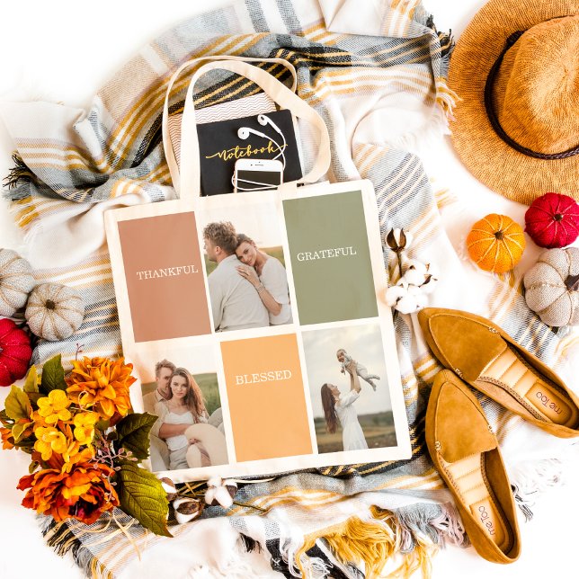 Family Collage Foto | Dankbar gesegnet dankbar Tragetasche (Von Creator hochgeladen)