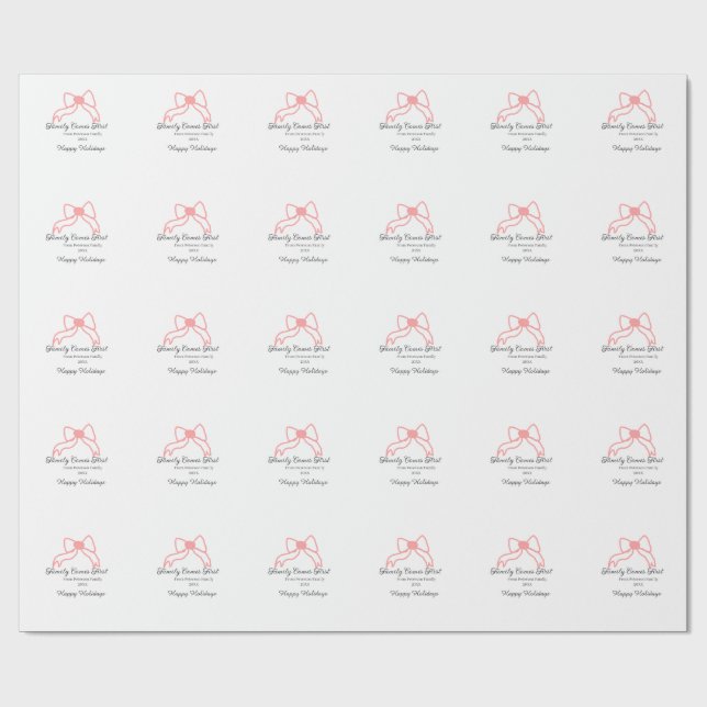 Family comes first red bow family name holidays geschenkpapier (Flach)