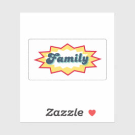 Family, comic book pop design aufkleber