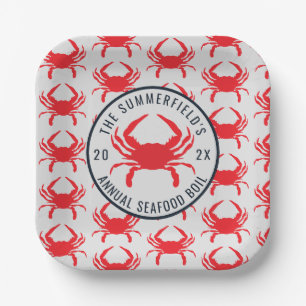 Family Crail Boil Summer Seafood Party Custom Pappteller