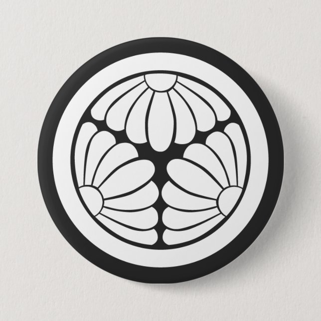 [Family Crests] A circle in 3 chrysanthemum flower Button (Vorderseite)