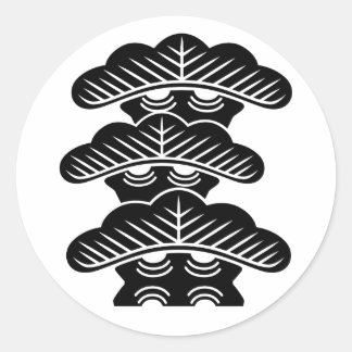 [Family Crests] Left-aligned 3tiered pine trees Runder Aufkleber