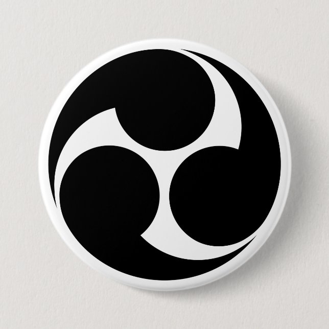 [Family Crests] Left-rotating Mitsu-domoe Button (Vorderseite)