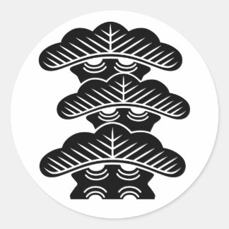 [Family Crests] Right-aligned 3tiered pine trees Runder Aufkleber