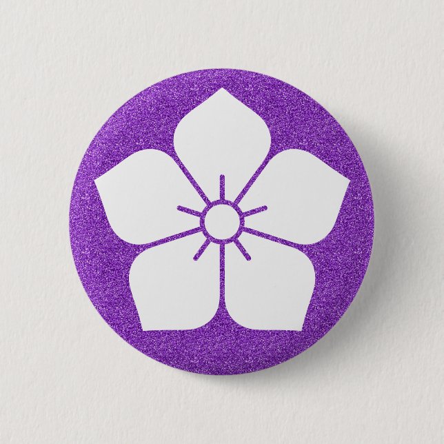 [Family Crests] White Kikyo flower Button (Vorderseite)
