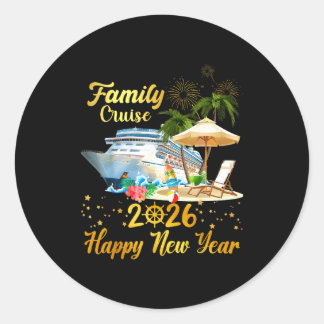 Family Cruise 2026 Happy New Year  Runder Aufkleber