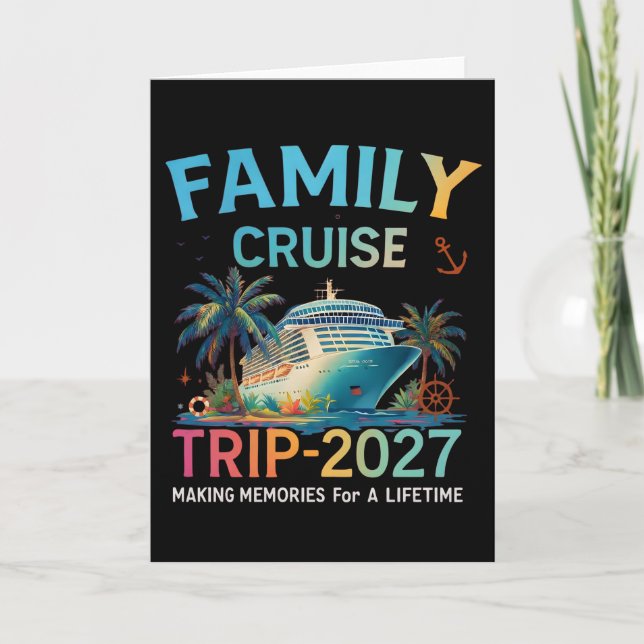 Family Cruise 2026 Oh Ship Funny Cruise Tropical Karte (Vorderseite)