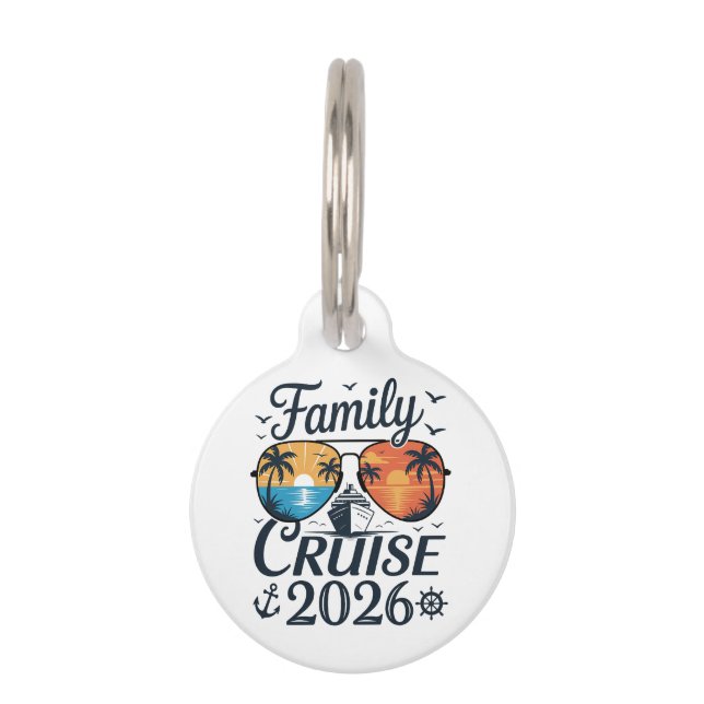 Family Cruise 2026 Summer Vacation Haustiermarke (Vorderseite)