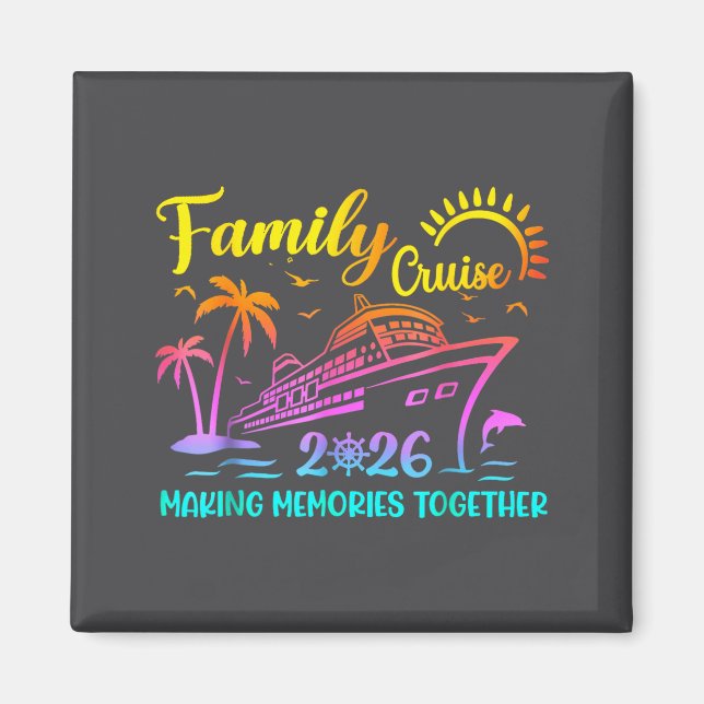 Family Cruise 2026 Summer Vacation Matching Family Magnet (Vorne)