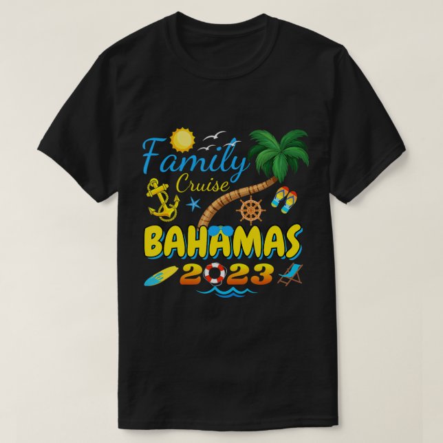 Family Cruise Bahamas 2023 Matching Group Summer V T-Shirt (Design vorne)