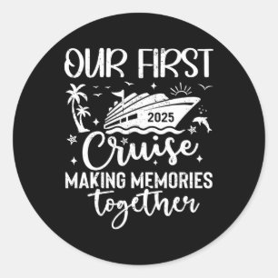 Family Cruise Shirt Urlaub Sommerwochenende Gruppe Runder Aufkleber