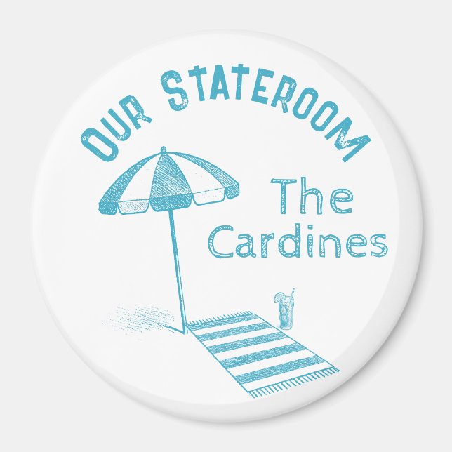 Family Cruise Stateroom Door Marker Beach Umbrella Magnet (Vorne)