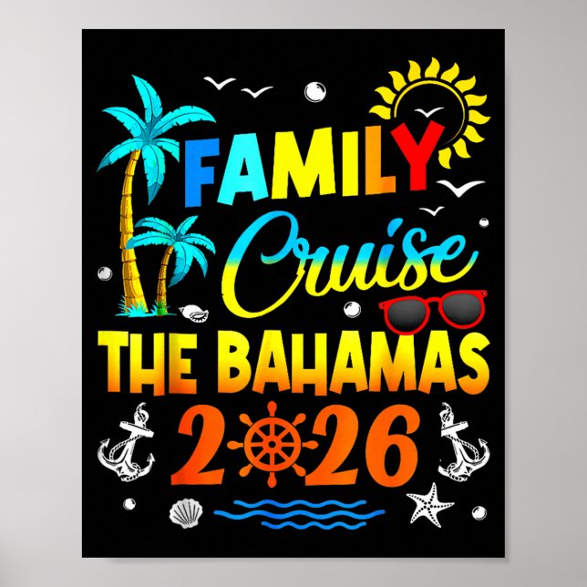 Family Cruise The Bahamas 2026 Summer Matching Vac Poster (Vorne)