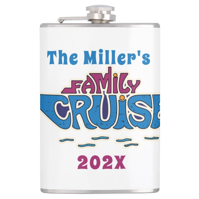 Family Cruise Word Art Custom Flachmann (Vorderseite)
