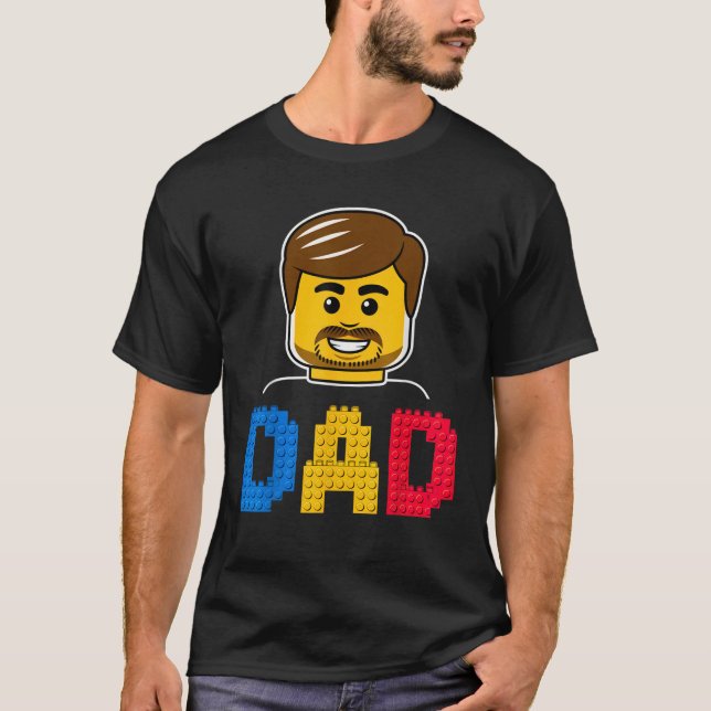 Family Dad Master Builder Building Bricks Blocks F T-Shirt (Vorderseite)