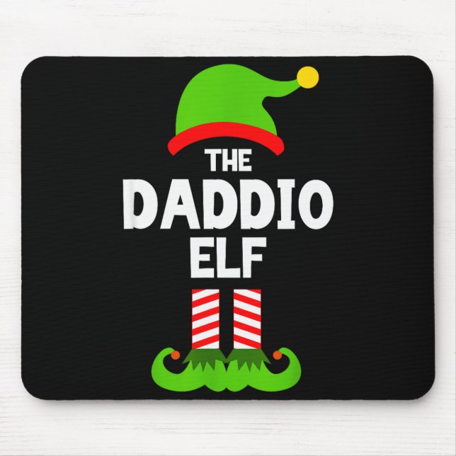 Family Daddio Elf Christmas Matching Pajama Funny  Mousepad (Vorne)