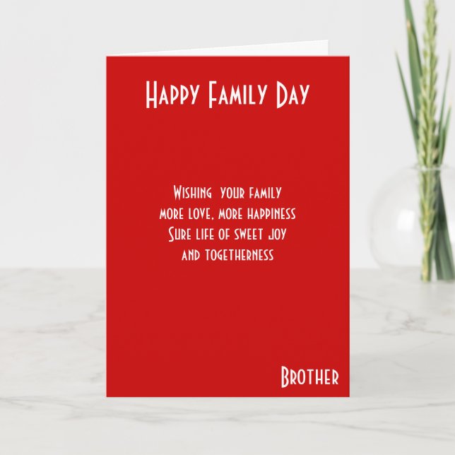 FAMILY DAY Bruder Karte (Vorderseite)