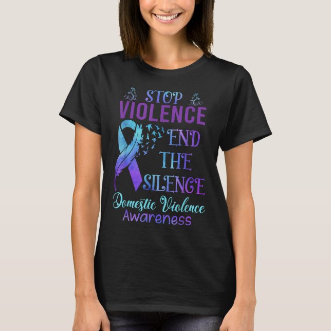 Family Domestic Violence Awareness Purple Ribbon T-Shirt (Vorderseite)