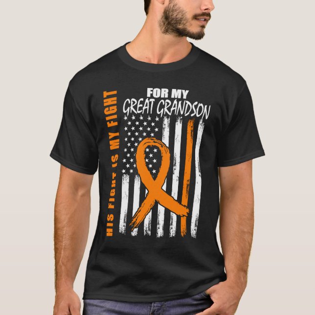 Family Fight Great Grandson Leukemia Awareness US T-Shirt (Vorderseite)