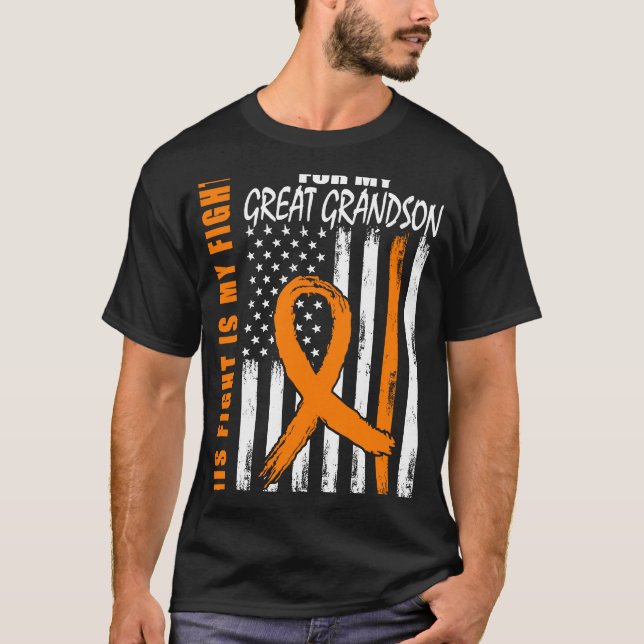 Family Fight Great Grandson Leukemia Awareness US T-Shirt (Vorderseite)