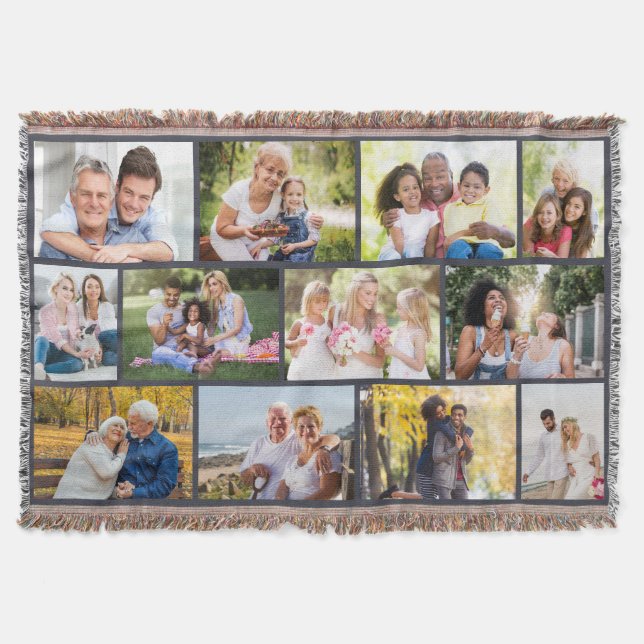 Family Foto 12 Picture Mauerwerk Grid Gray Decke (Vorderseite)