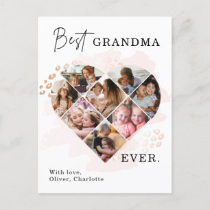 Family Foto Bestes Oma je Herz Gestalt 8 Foto Ankündigungspostkarte