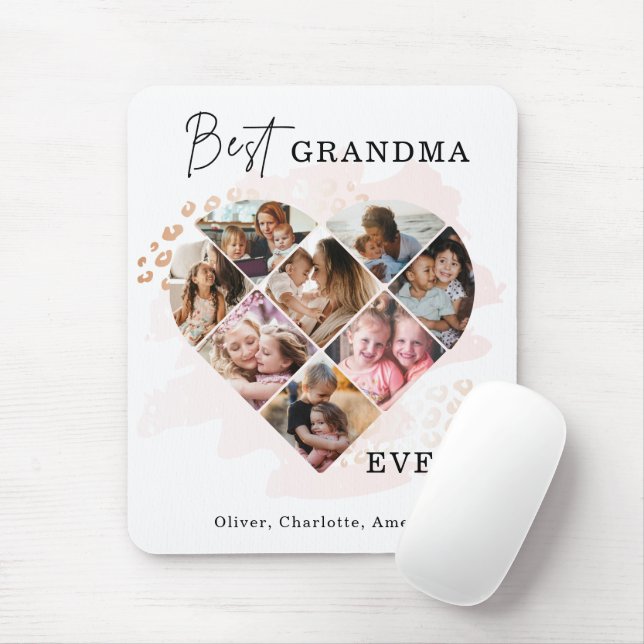 Family Foto Bestes Oma je Herz Gestalt 8 Foto Mousepad (Mit Mouse)