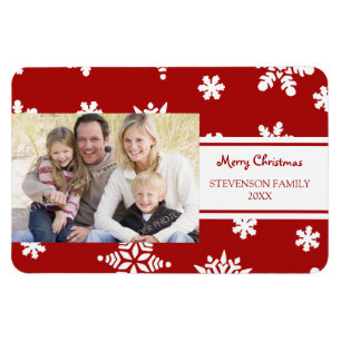 Family Foto Christmas Magnet Roter Schnee