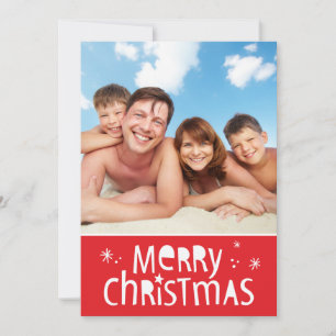 FAMILY FOTO CHRISTMAS moderne Typografie fröhlich Feiertagskarte