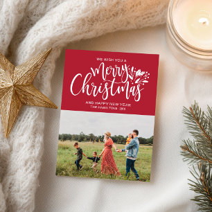 Family Foto Christmas Red Postkarte