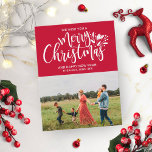 Family Foto Christmas Red Postkarte<br><div class="desc">Foto Weihnachten Rote Postkarte</div>
