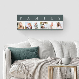 FAMILY Foto Collage 6 Bildspalte Grau Leinwanddruck