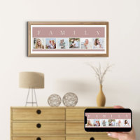 FAMILY Foto Collage 6 Picture Strip Pink Custom