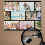 Family Foto Collage Black Masonry Grid Custom<br><div class="desc">Create your own custom foto puzzle. This foto Foto, Kundschaft has a black, masonry grid layout which you can customize with your own fotos. The foto template is set up ready for you to display 9 of your favorite family pictures which will automatically display in the masonry style. The design...</div>